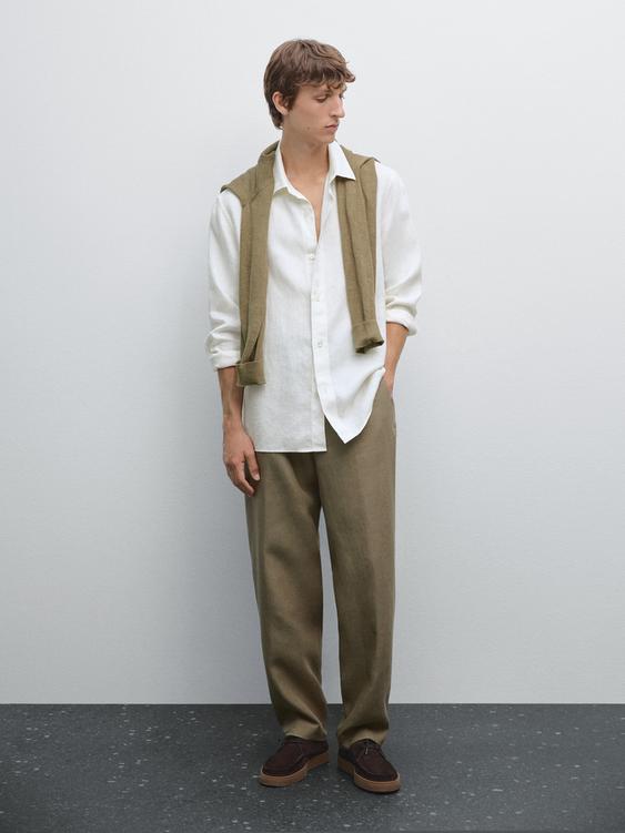 Linen suit trousers