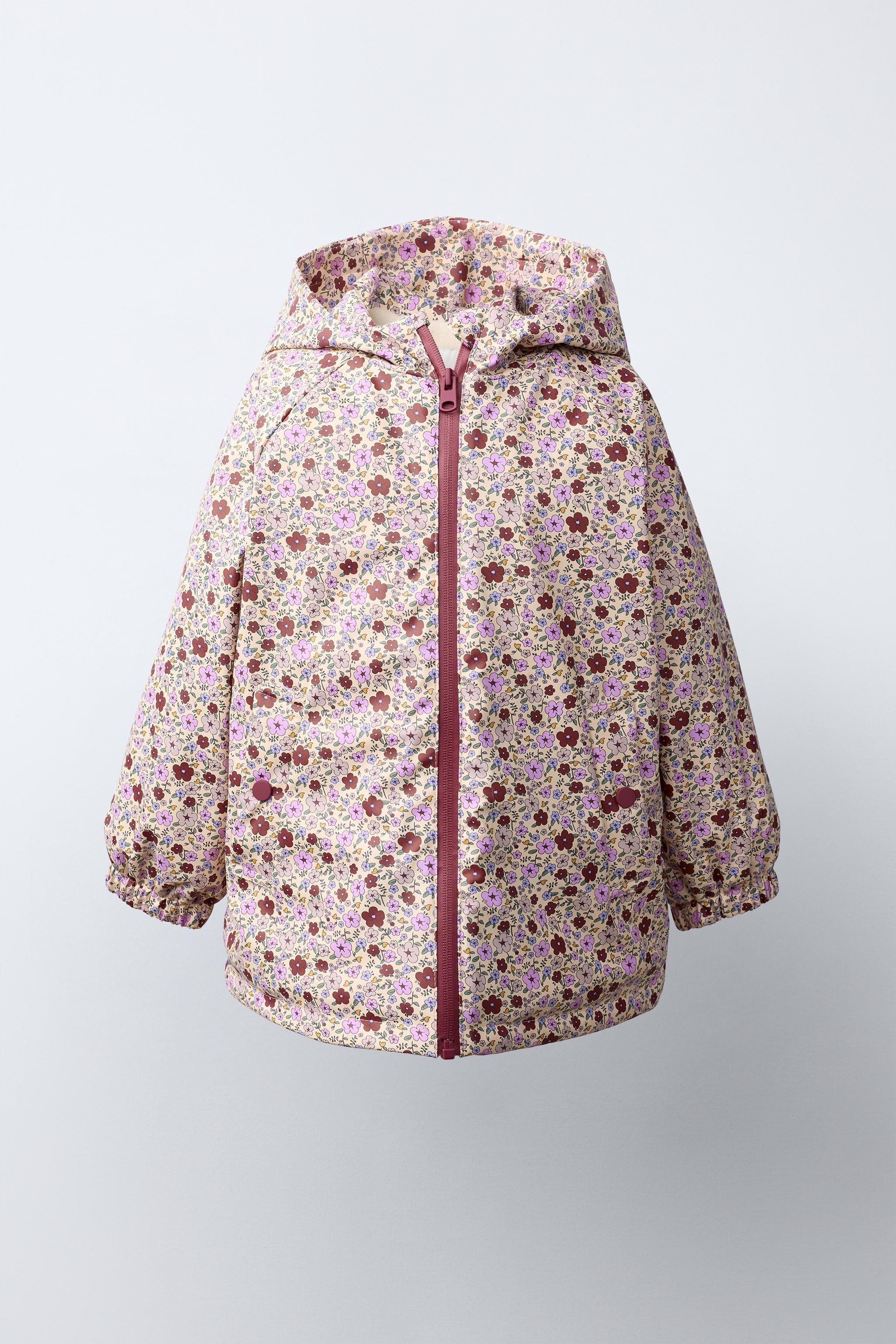 WATER-RESISTANT HEART PRINT RUBBERIZED RAINCOAT — Dark pink