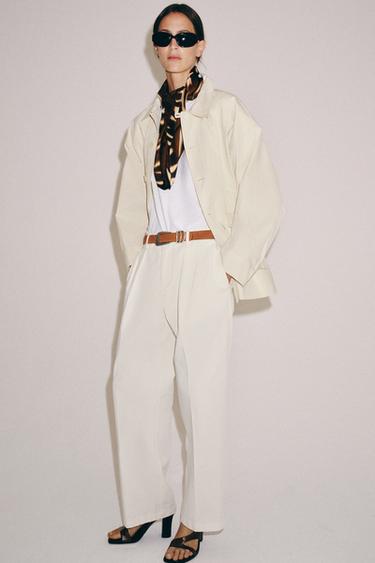 Zara TRIPLE LOOP SPLIT LEATHER BELT - taupe brown