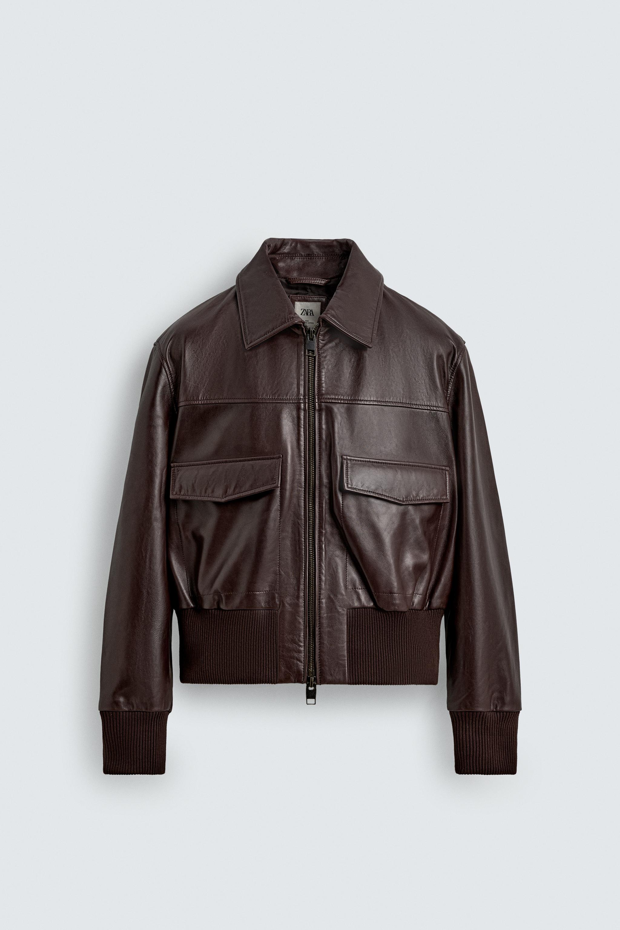 Limited Edition Tan Leather Jacket Zara LEATHER LIMITED