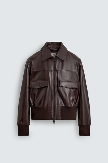 LEATHER LIMITED EDITION JACKET - Brown by Zara