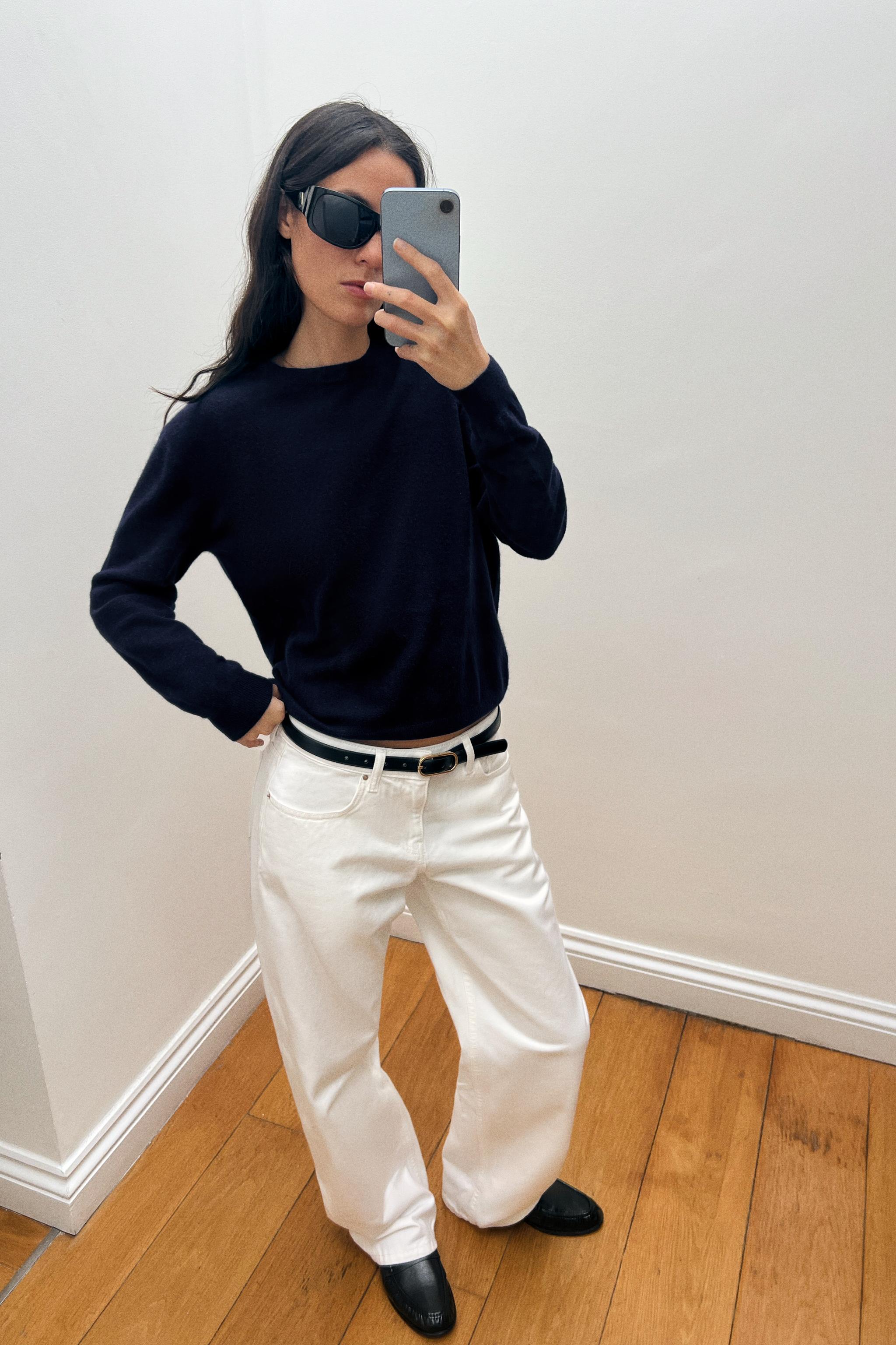 SOFT-TOUCH KNIT JUMPER — Navy blue