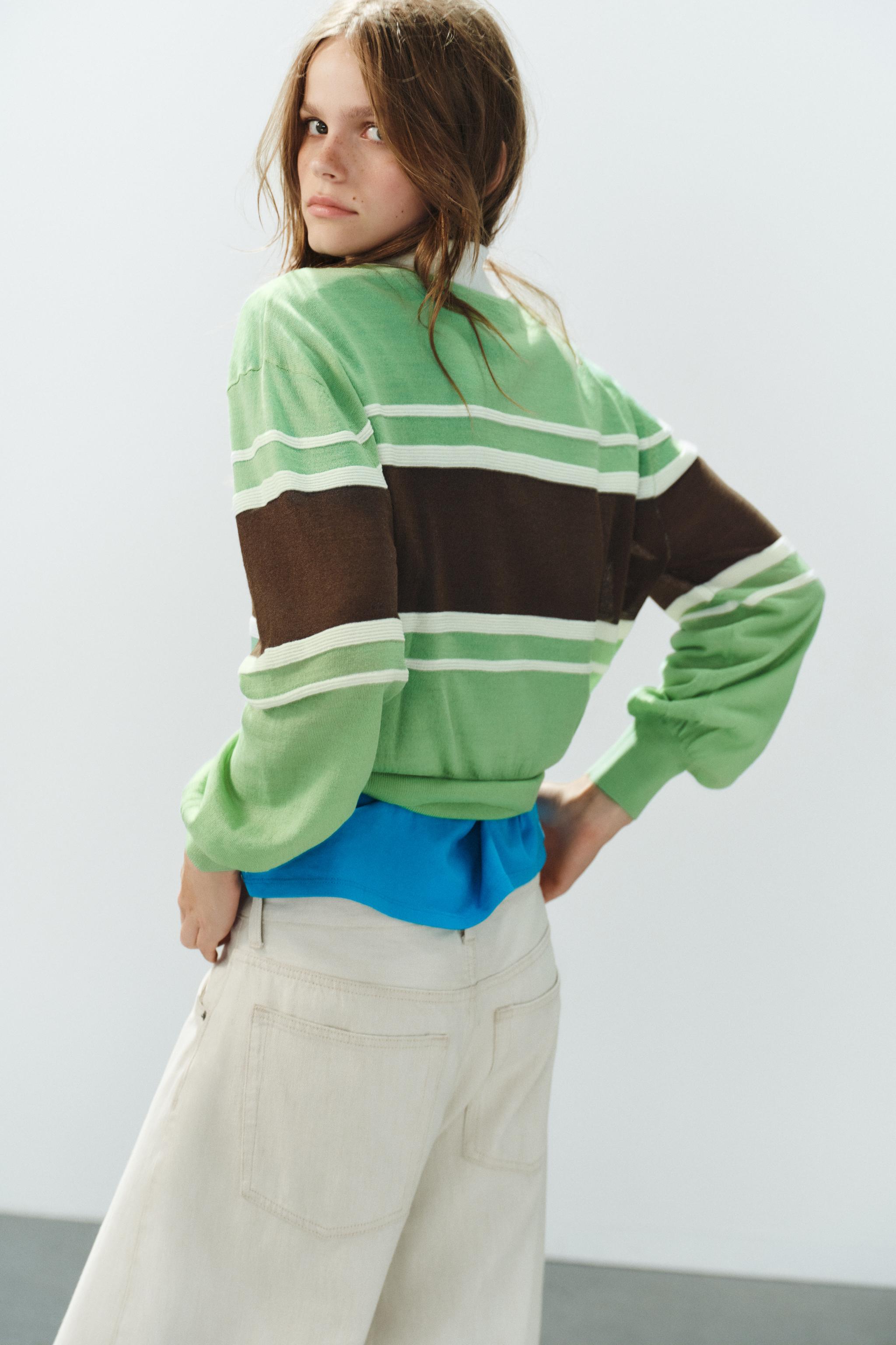 Zara Çizgili Triko Polo görsel 5