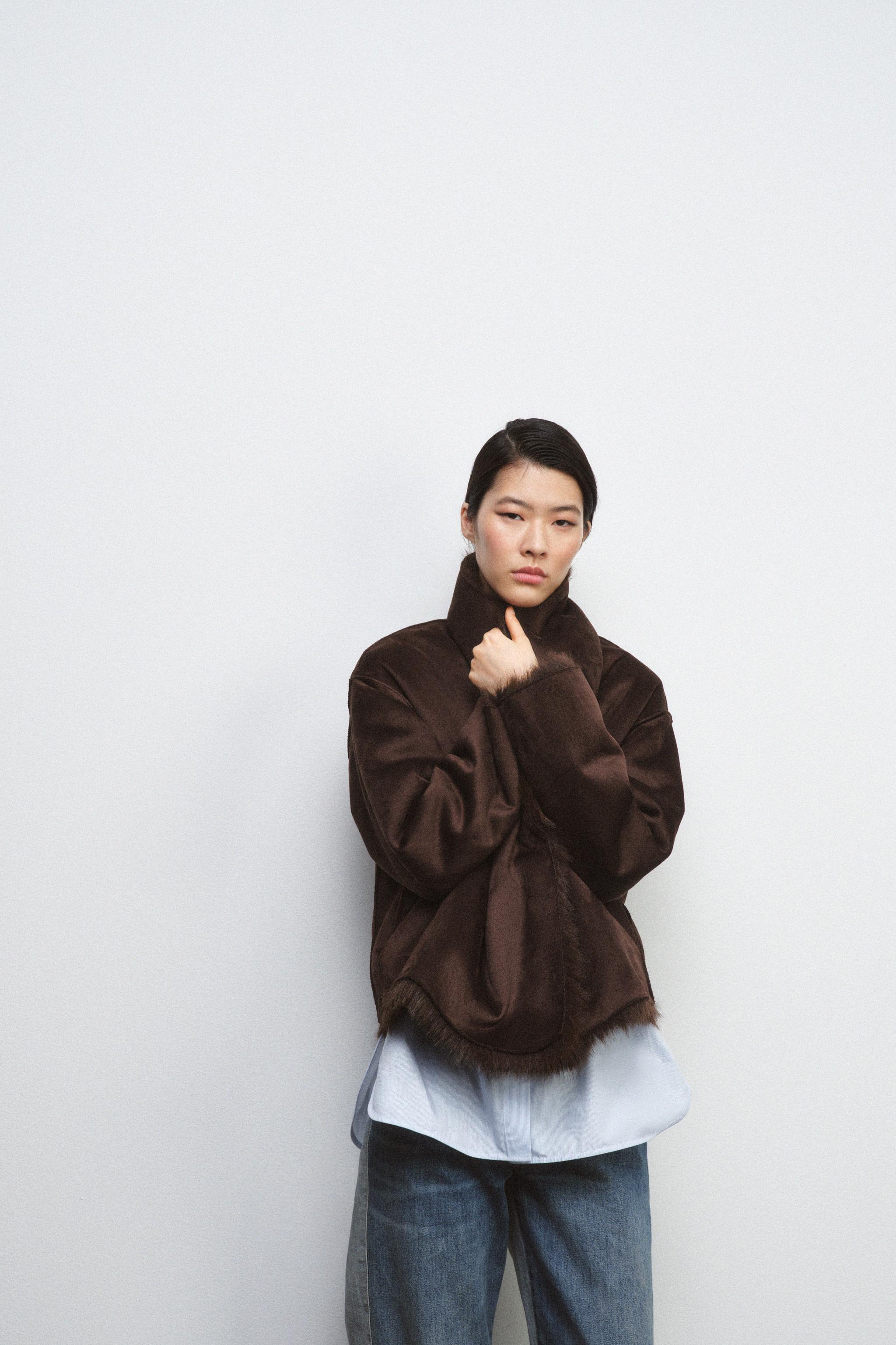 ZWコレクション ダブルフェイスコート - ブラウン | ZARA Japan / 日本