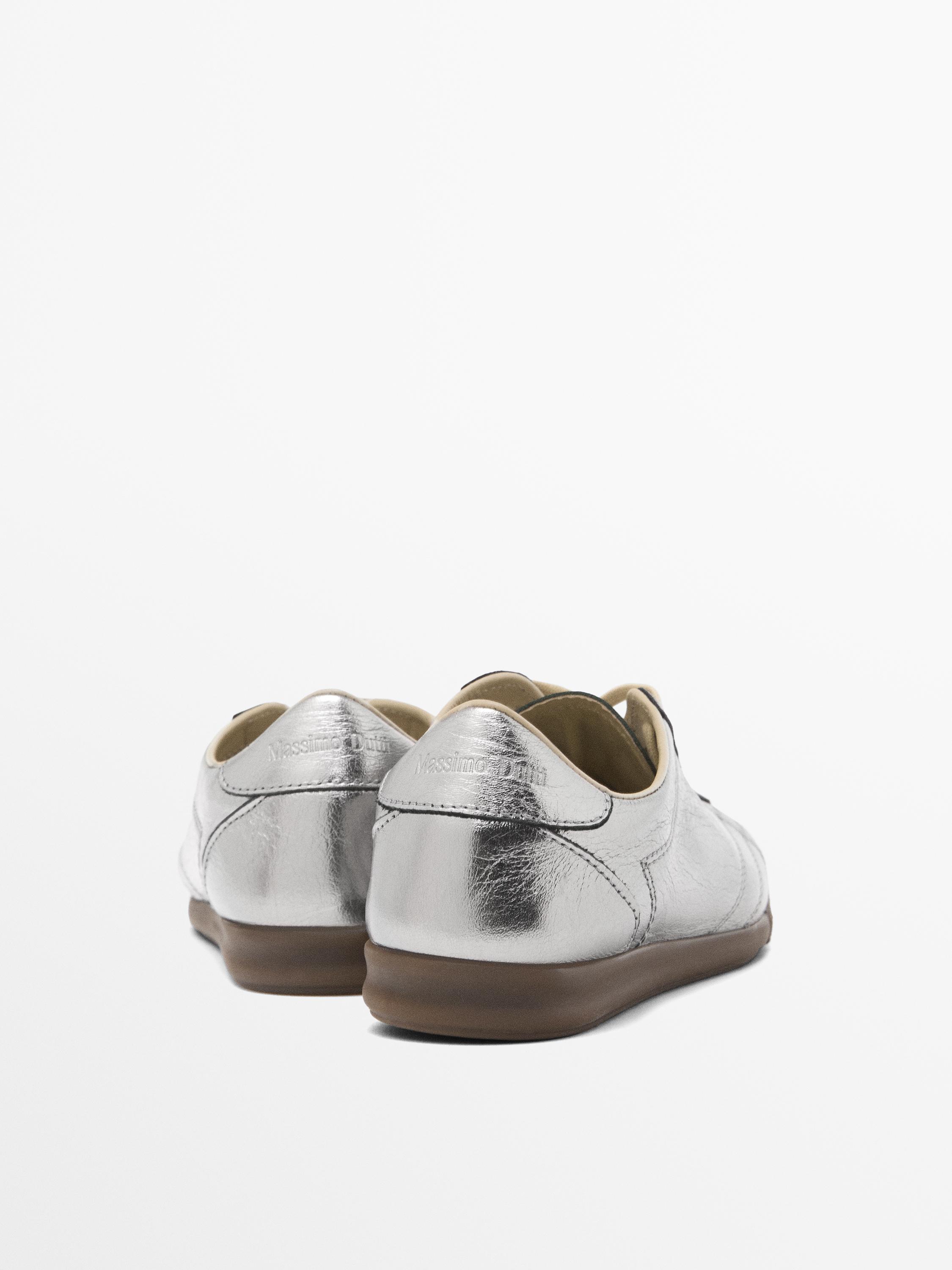 Metallic trainers - Silver | ZARA United States