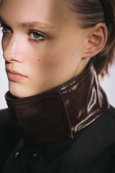 CHAQUETA CUELLO CONTRASTE ZW COLLECTION - Marino de Zara