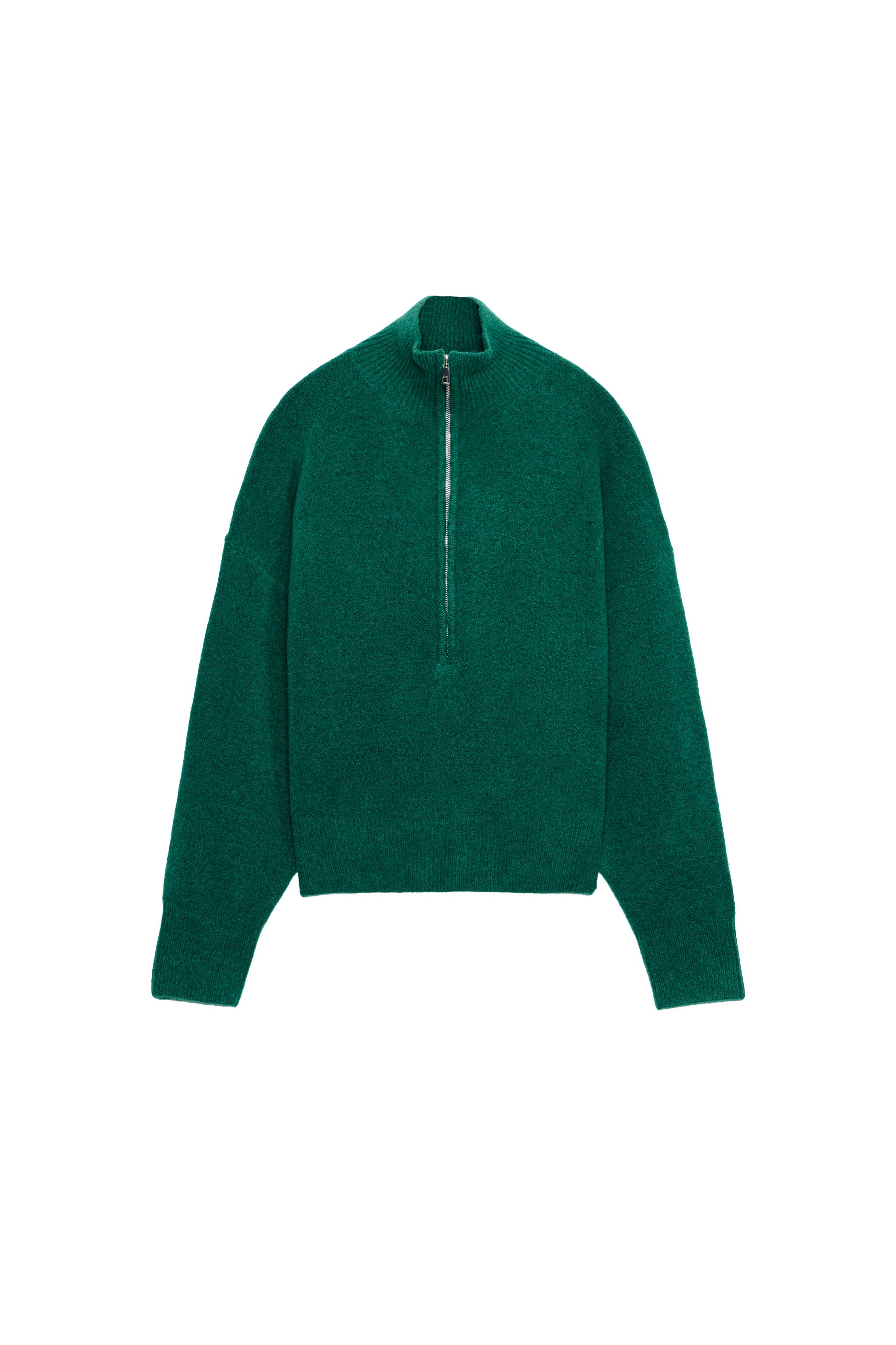 KNIT ZIP-UP JUMPER - Green | ZARA South Africa