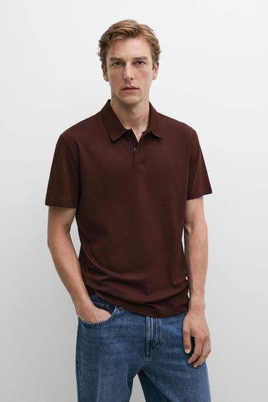 100% cotton short sleeve polo shirt — Brown / Taupe 2
