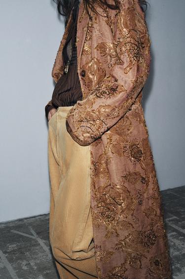 MANTEAU LONG BRODERIES ZW COLLECTION LIMITED EDITION - Rose clair de Zara - Image 2