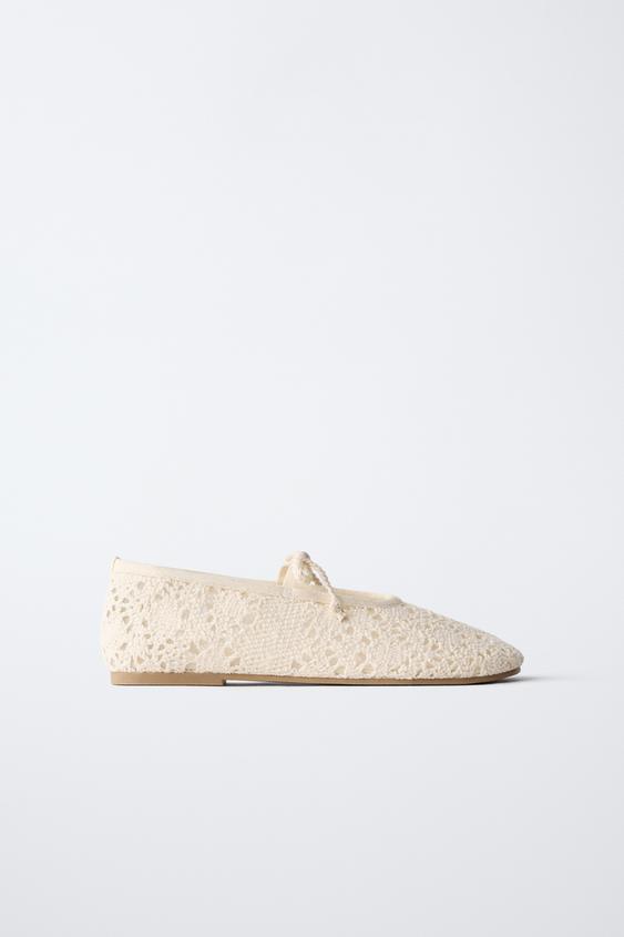 SAPATILHA EM CROCHÊ - Branco da Zara - Imagem 0