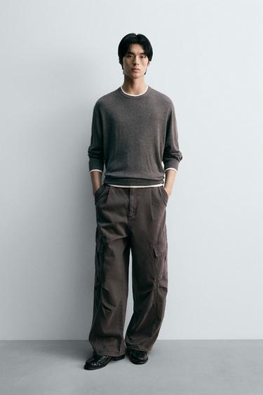 PLEATED CARGO TROUSERS - Dark grey by Zara - Image 0