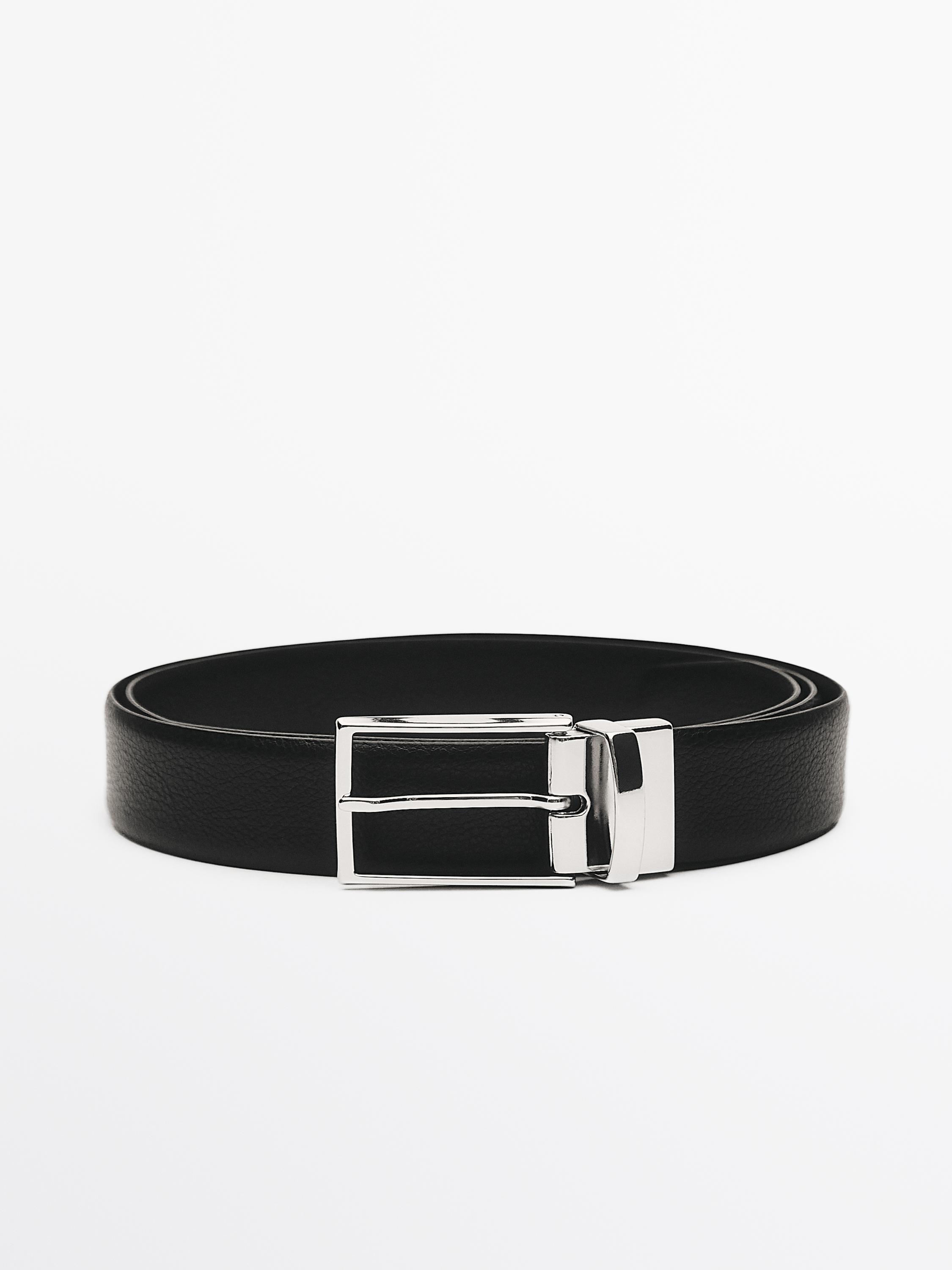 Reversible nappa leather belt — Black
