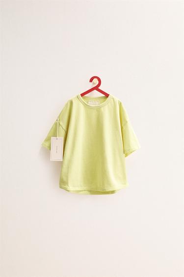 ZARA TIMELESS - EINFACHES BAUMWOLL-T-SHIRT - Limettengrün von Zara