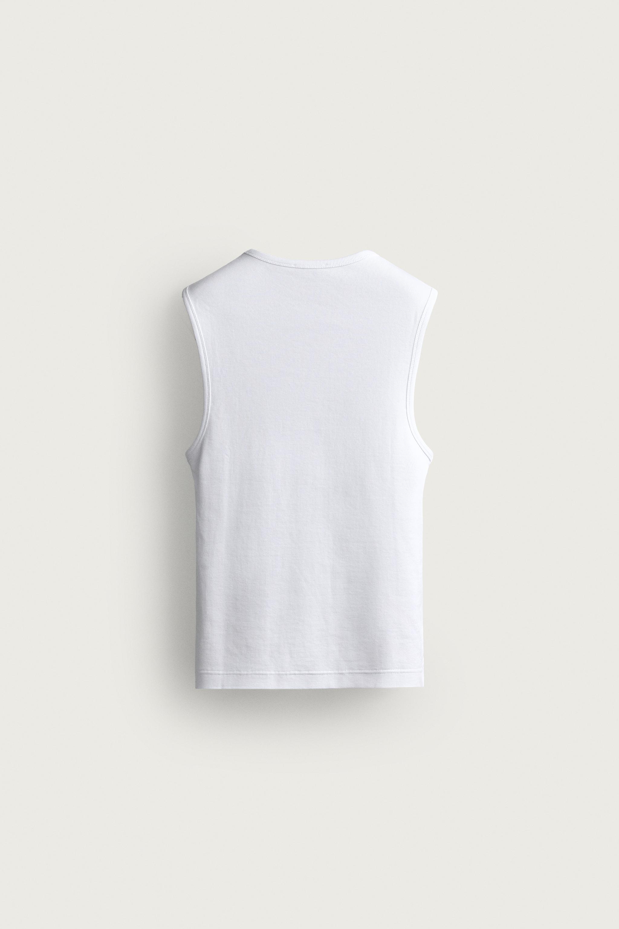 HIGH NECK RIBBED TANK TOP