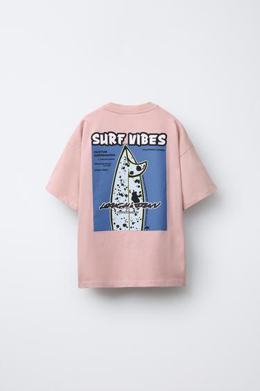 T-SHIRT IMPRIMÉ SURF - Rose de Zara - Image 1