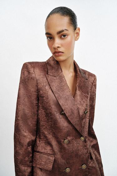 VESTE À ÉPAULETTES EFFET FROISSÉ - Cuivre de Zara - Image 2