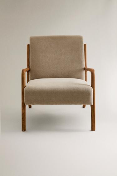 FAUTEUIL BOIS FRÊNE LIN - Beige clair de Zara - Image 0