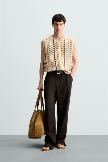 CHALECO ESTRUCTURA CROCHET - Crudo de Zara - Imagen 0