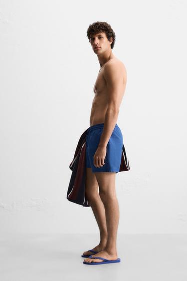 BASIC MID-LENGTH SWIMMING TRUNKS - Blue by Zara - Image 4