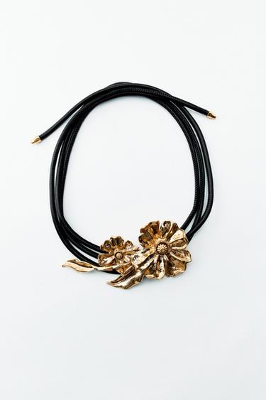 CEINTURE CORDON À FLEUR - Doré de Zara