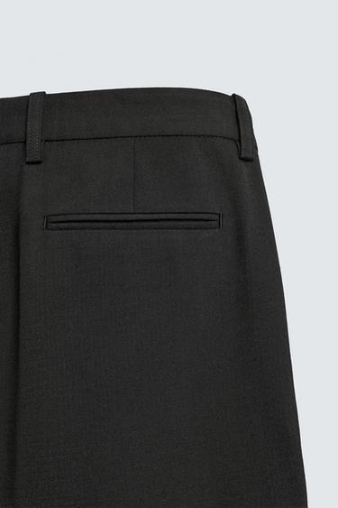 PANTALON AVEC LAINE À PLIS - Noir de Zara - Image 9