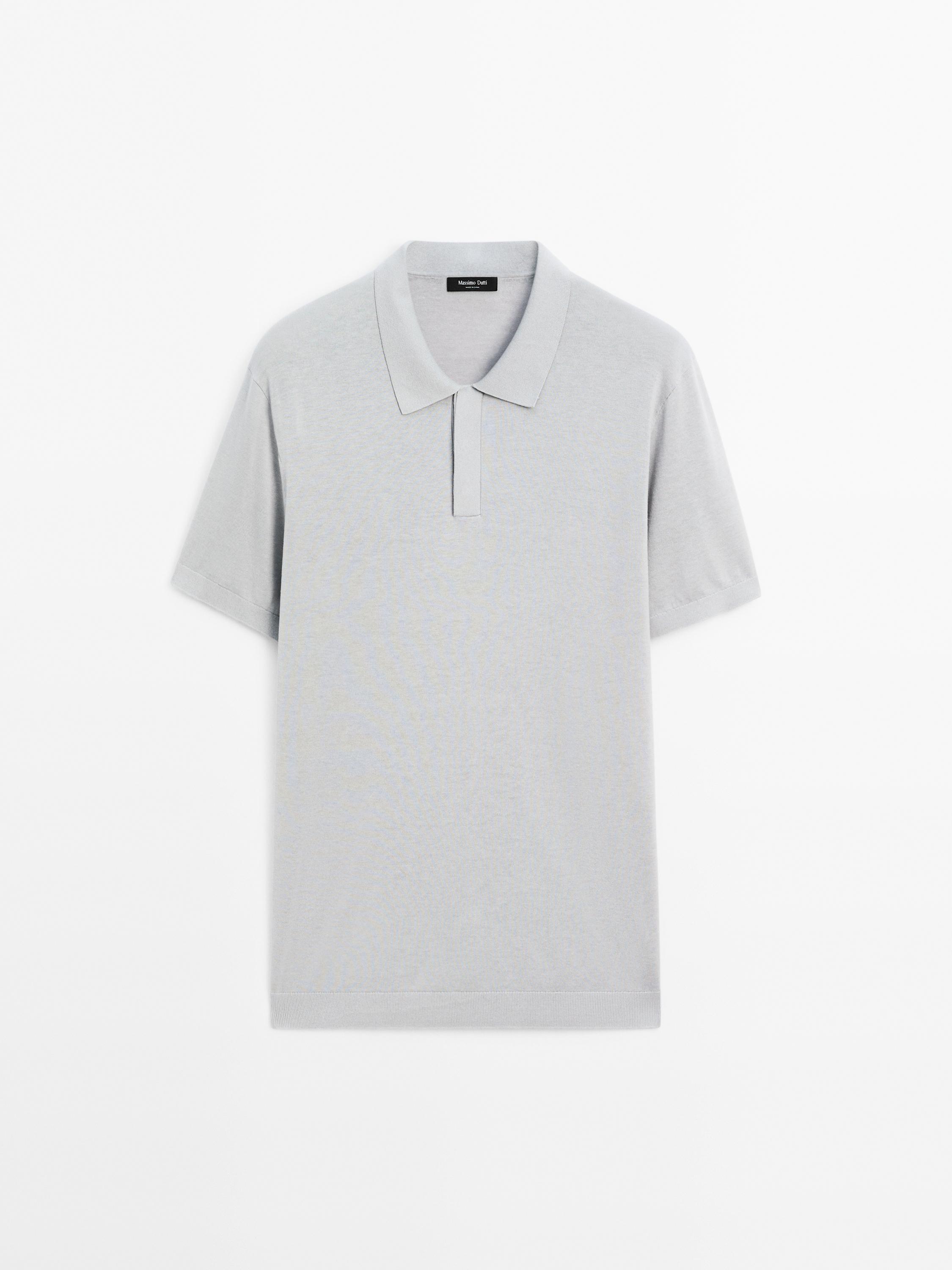 Cotton blend knit polo shirt - Navy blue | ZARA Canada Cotton blend knit polo shirt - Navy blue | ZARA Canada