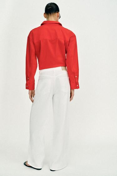 JEANS Z1975 LOOSE WIDE LEG TAILLE NORMALE - Blanc de Zara - Image 4