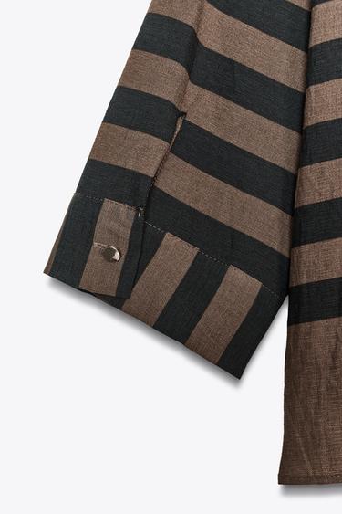 STRIPED SHIRT - Black / Brown by Zara - Image 5