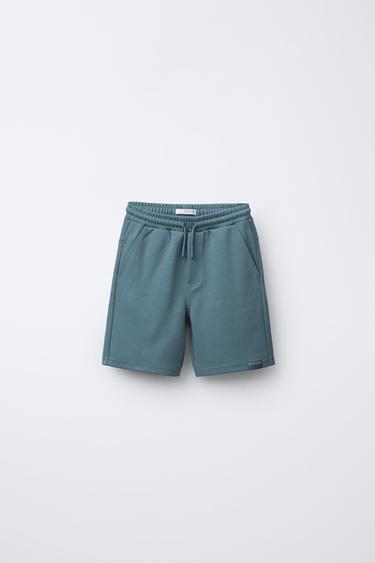 BERMUDA FELPA STRAIGHT COMFORT - Azul de Zara