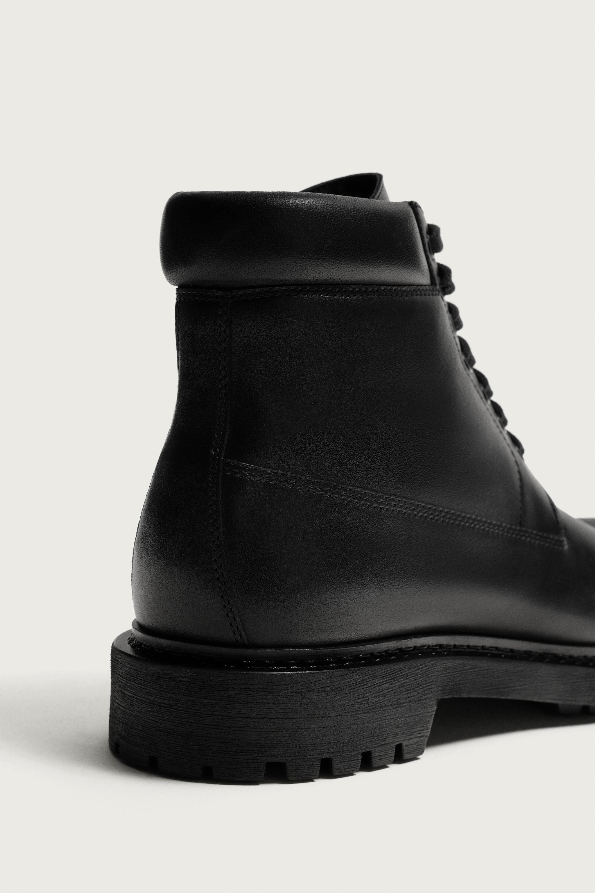 LEATHER LACE-UP BOOTS