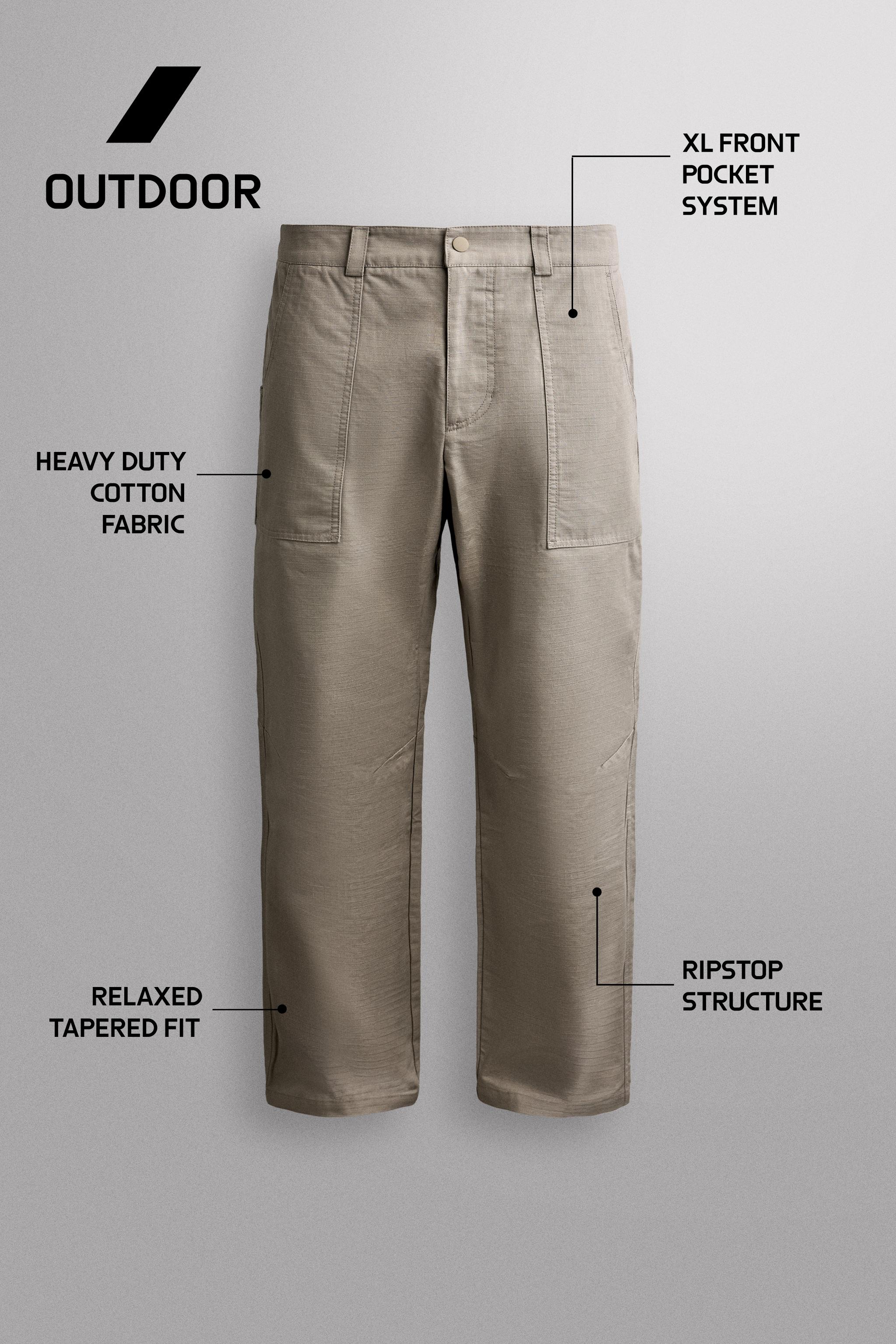 Мужские брюки Zara TAPERED FIT CLIMBING PANTS — фото 6