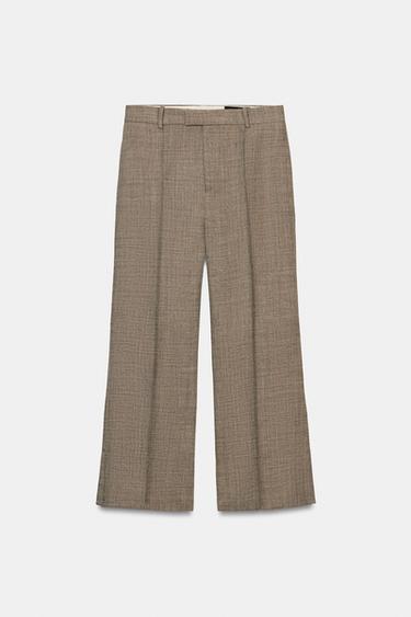 ZW COLLECTION CROPPED FLARE WOOL BLEND TROUSERS - camel by Zara - Image 2