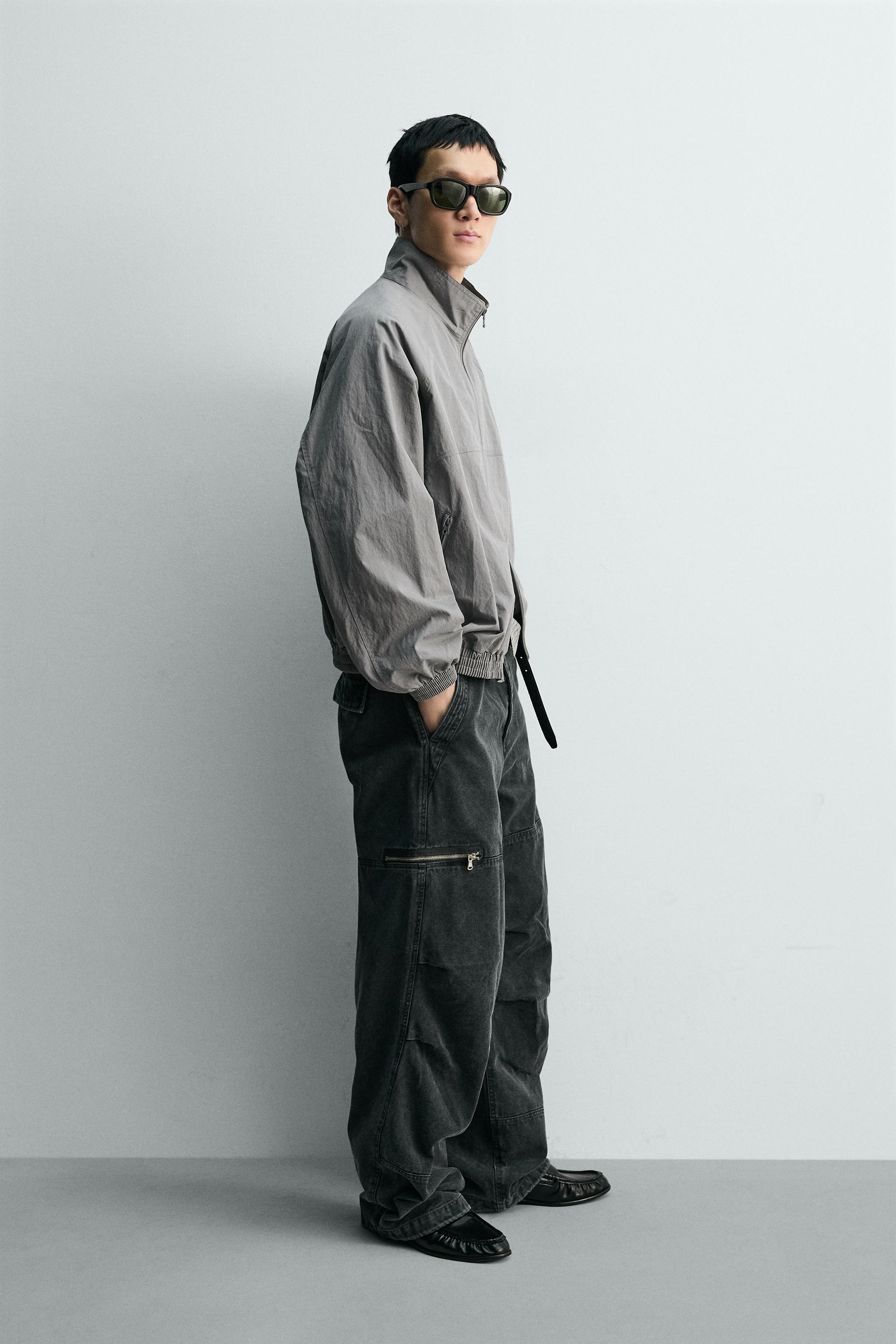 リラックスフィットテクスチャー素材ジャケット - グレー | ZARA Japan 