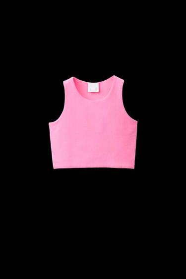 STRAPPY CROP TOP - Neon pink by Zara - Image 0