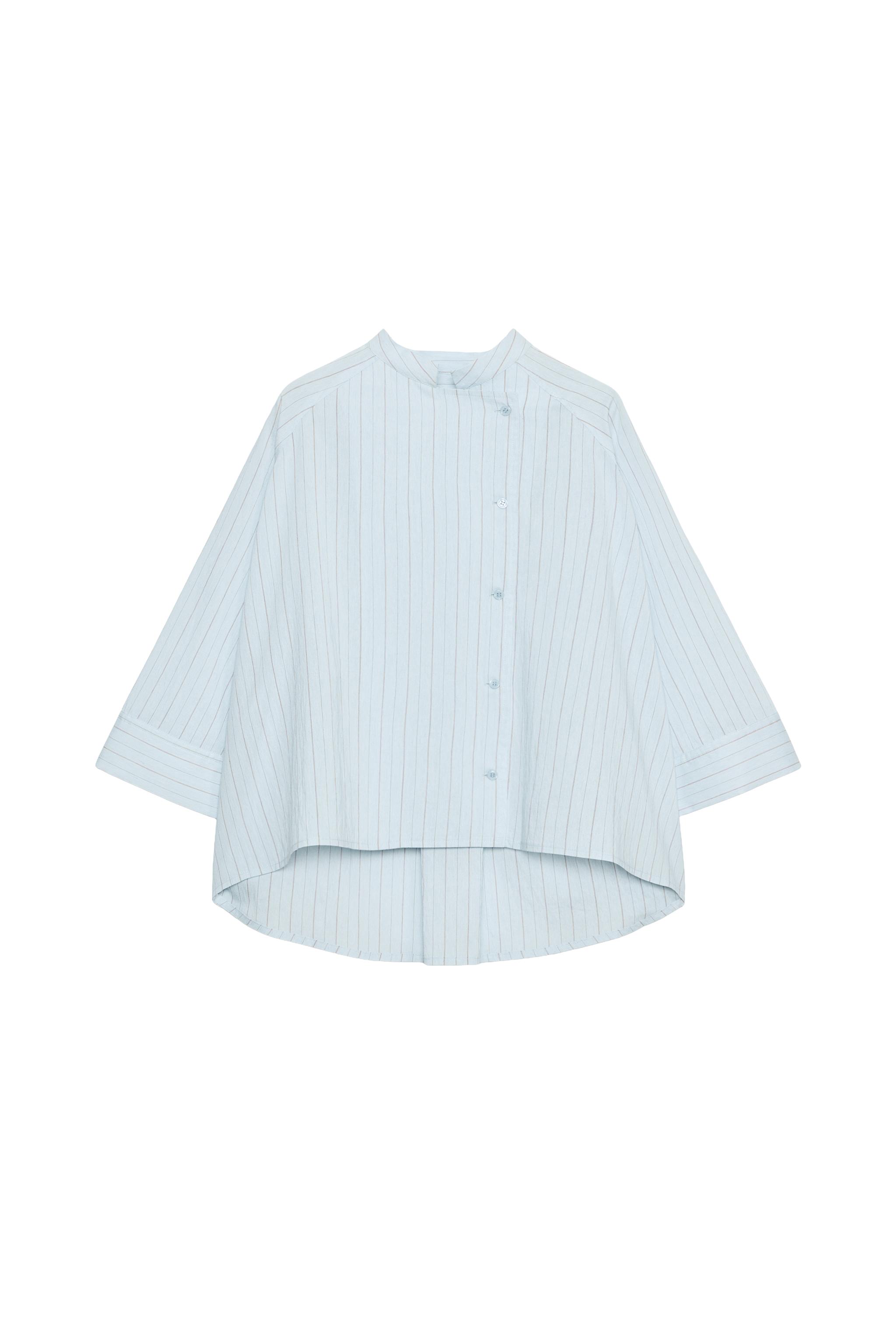 ZW COLLECTION ASYMMETRICAL STRIPED SHIRT - Blue | ZARA United States