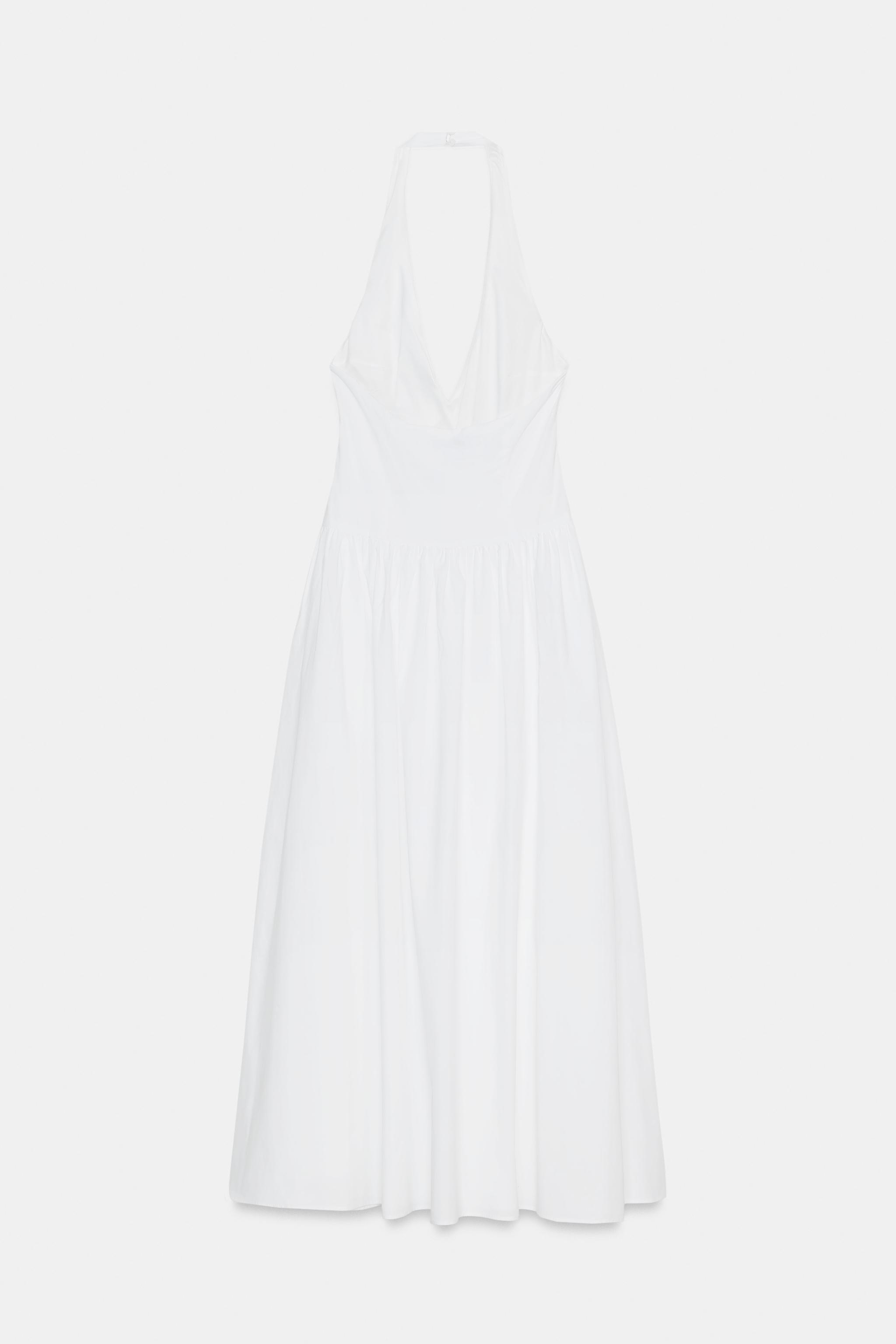 POPLIN HALTER DRESS