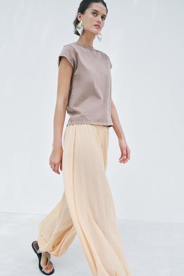 T-SHIRT HEAVY COTTON DÉLAVÉ - Marron de Zara