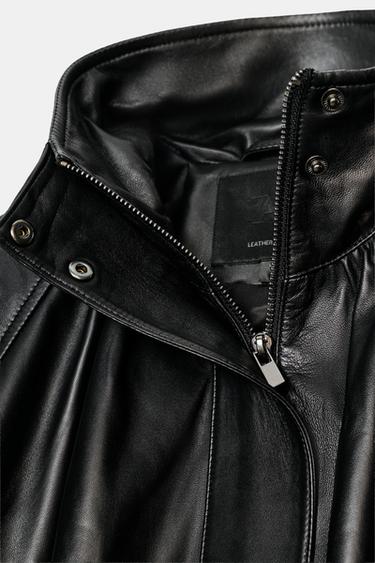 100% LEATHER JACKET ZW COLLECTION LIMITED EDITION - Black by Zara - Image 7