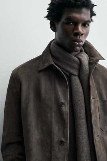 LIMITED EDITION SUEDE LEATHER JACKET - Mink by Zara