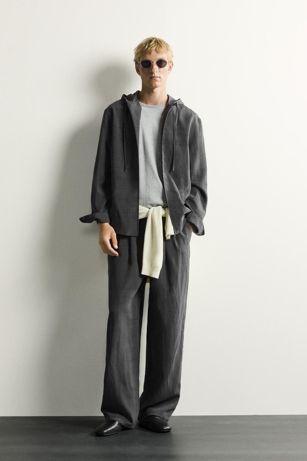 Zara Axıcı relaxed fit zolaqlı şalvar