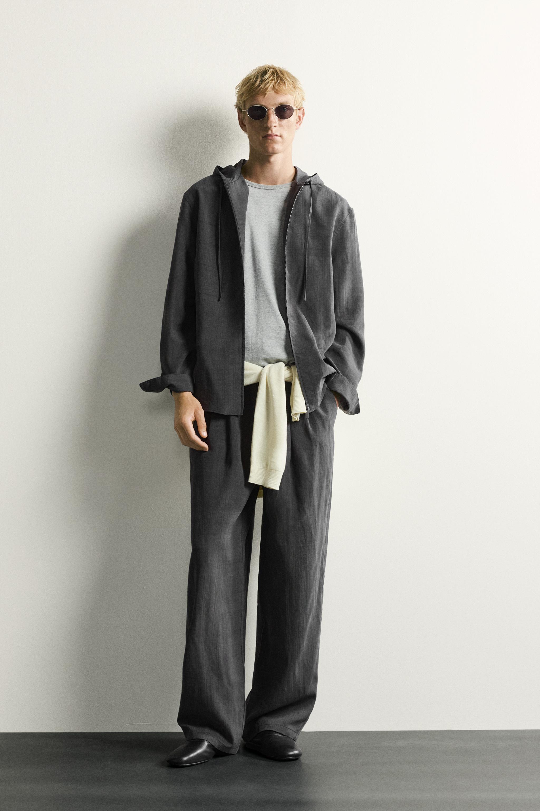 Мужские брюки Zara RELAXED FIT STRIPED FLOWY PANTS