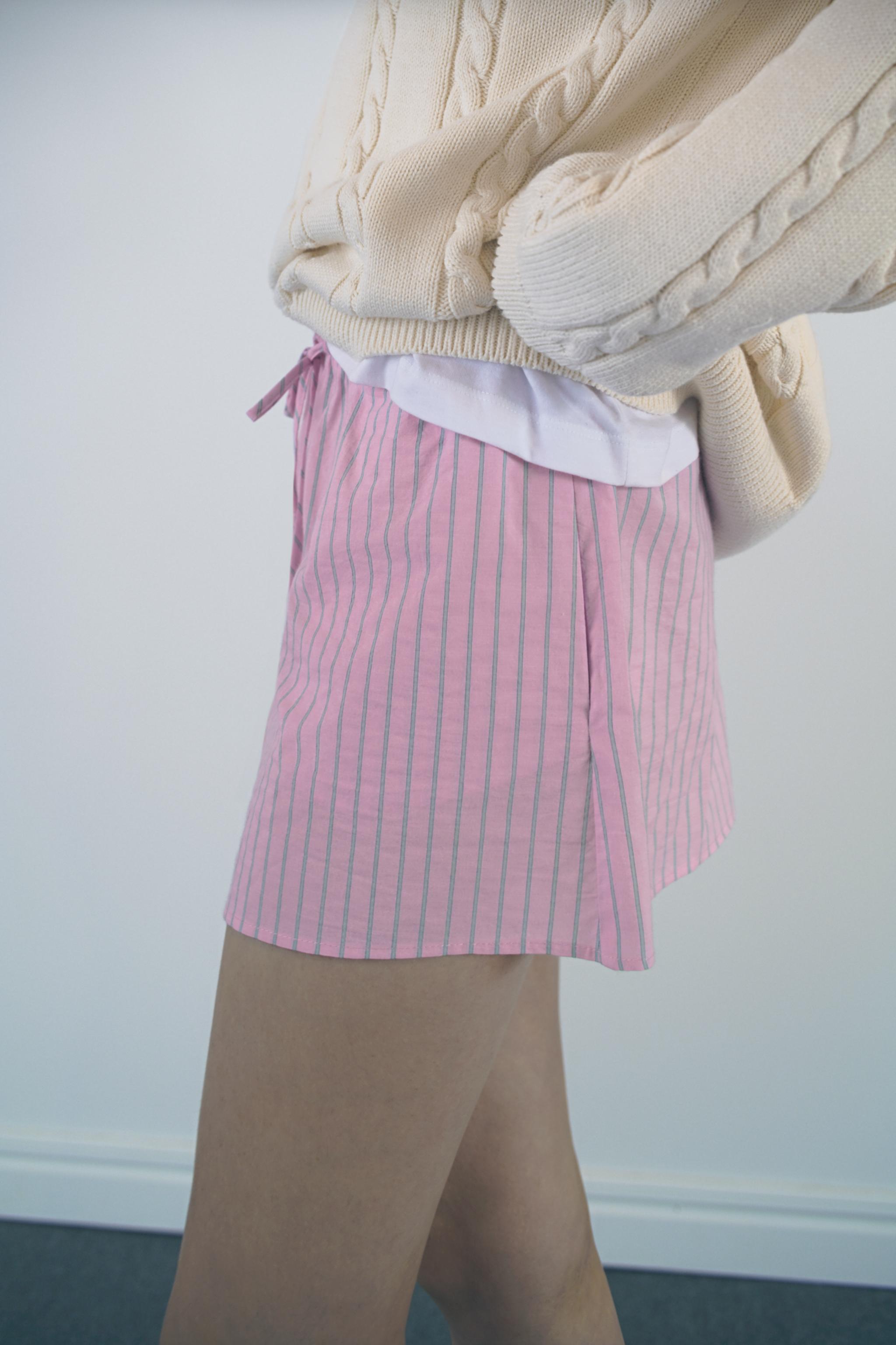 ストライプショートパンツ - ピンク | ZARA Japan / 日本