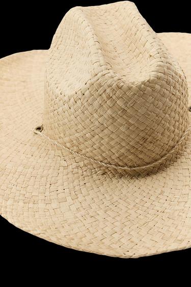 COWBOY-HUT MIT FLECHTMUSTER - Hellbeige von Zara