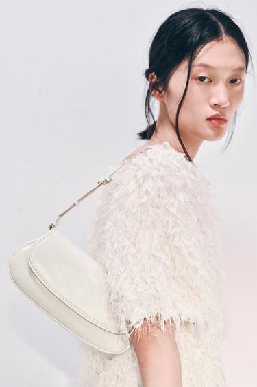 Zara 翻蓋單肩包 - 裸色