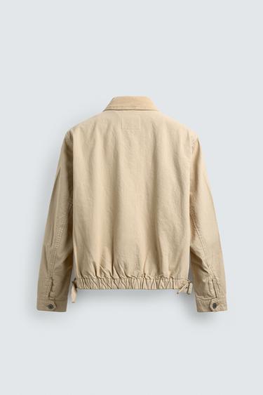 CROPPED FIT JACKET WITH CORDUROY COLLAR - Yellow by Zara - Image 8