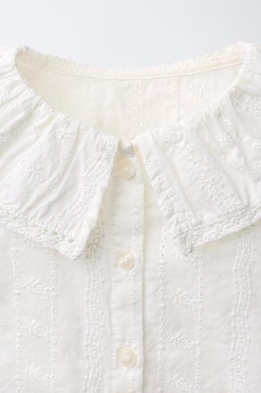 EMBROIDERED BLOUSE - Ecru by Zara - Image 2