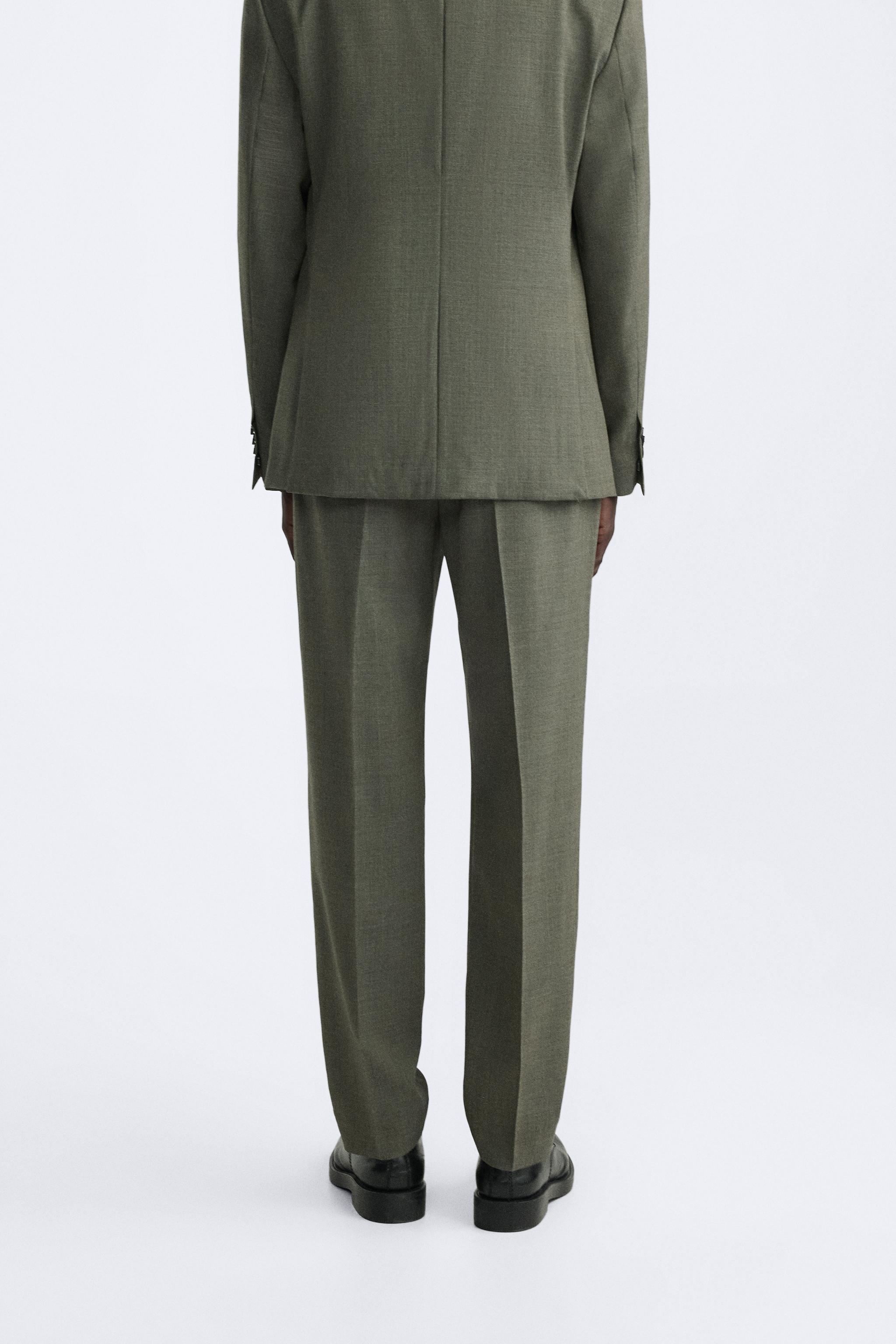ウール100% スーツパンツ - ハンティンググリーン | ZARA Japan 