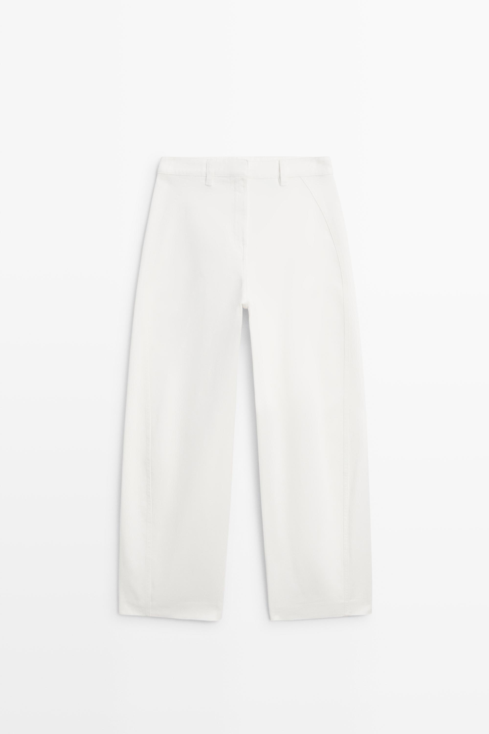 Pantalon barrel 100 % coton