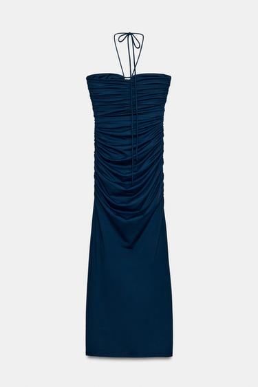 ROBE MI-LONGUE CUT OUT EN POLYAMIDE - Bleu marine de Zara - Image 6