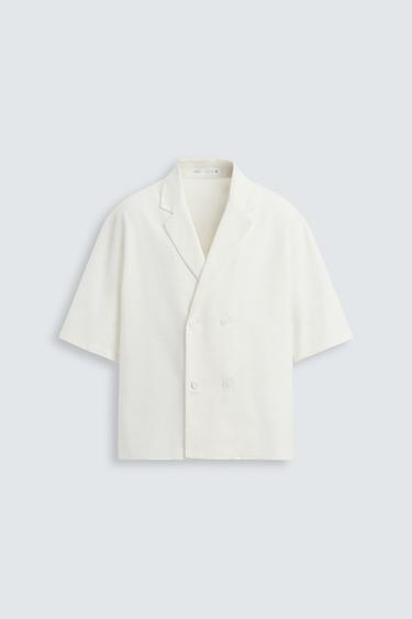 100% LINEN KIMONO SHIRT - White by Zara